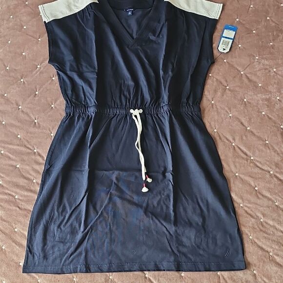 Nautica Dresses & Skirts - NWT Nautica Dark Blue Drawstring Waist T-Shirt Dress, Size XL